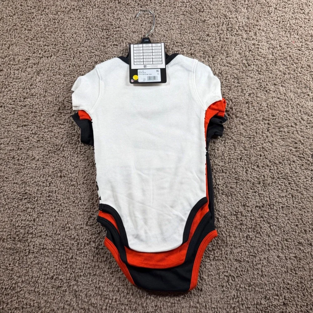NFL Cincinnati Bengals NEW 3 bodysuit Set Baby Boys 18-24 mo Black one piece